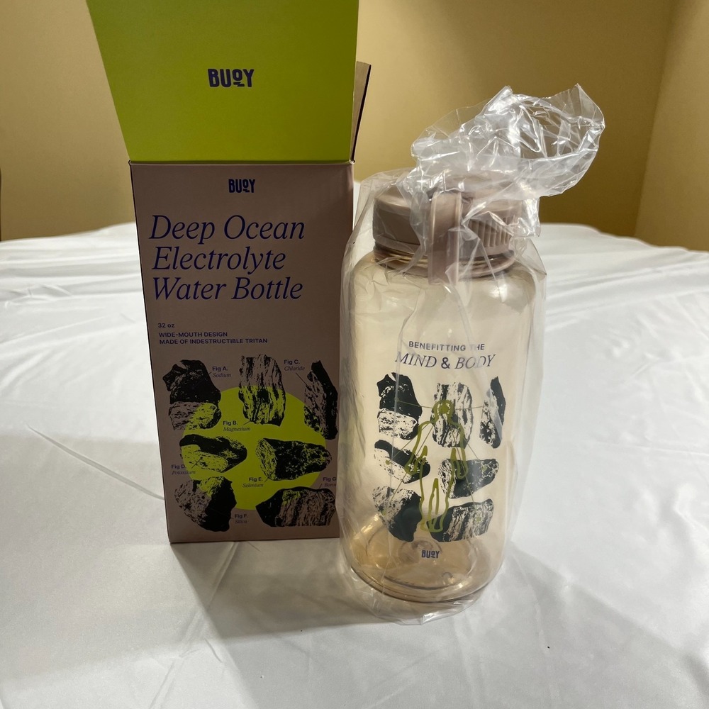 NEW Buoy Deep Ocean Electrolyte Water Bottle 32oz Wide Mouth Tritan BPA Free